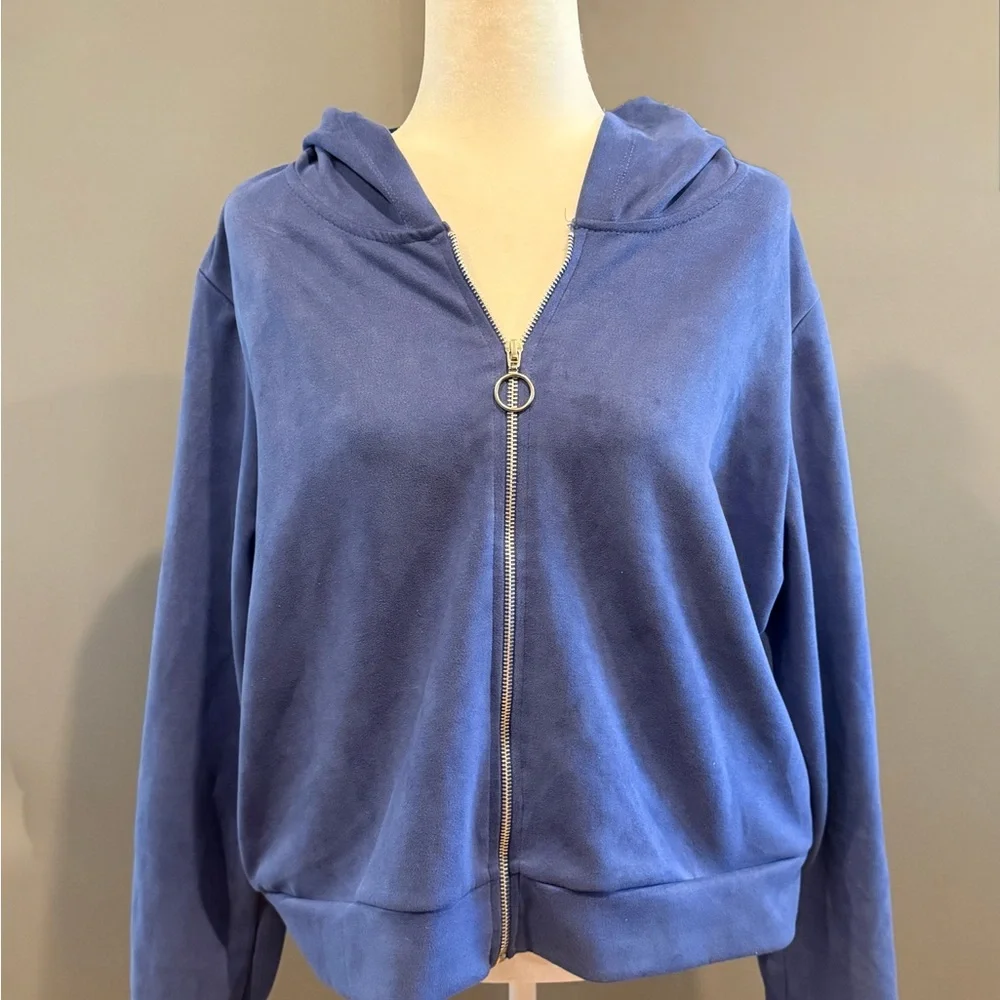 *PRE-OWNED* Women's Size 4x Love Blue Zip-Up Hoodie - Picture 1 of 6